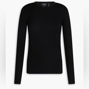THEORY black Mirzi ribbed wool sweater
